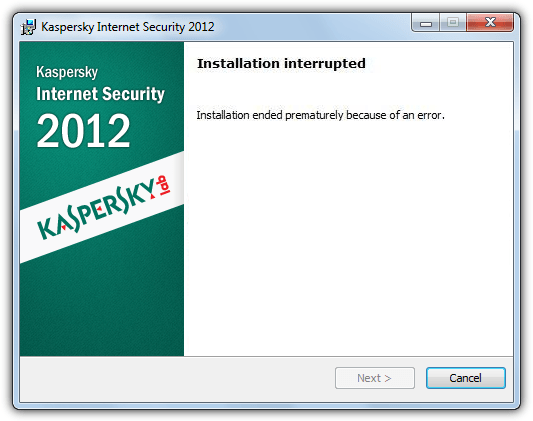 fatal error during installation kaspersky network agent 10